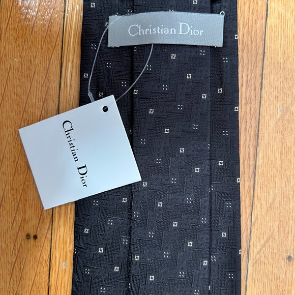 Vintage Dior Silk Black Motif Tie - Picture 2 of 7